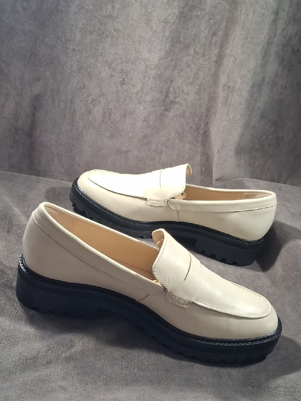 Everlane 'The Lug Loafer' Parchment Cream Leather Loafers NEAR NEW US 10.5 - Picture 10 of 16
